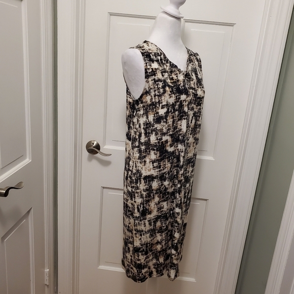 J.Jill Wearever Collection Abstract Print Knit Dress Small Tie Knot Neckline - Picture 5 of 10